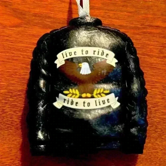 Biker Motorcycle Jacket “Live To Ride” - Hallmark 2023 Ornament - Picture 1 of 3
